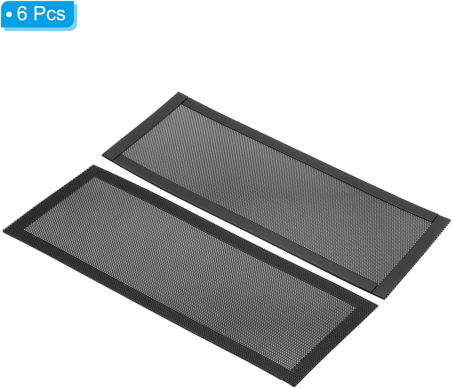 PATIKIL 4"x10" Magnetic Vent Cover, 6 Pack Floor Wall Air Registers Cover Strong Magnet Vent Screen Mesh for Blocking Hair Dust Debris, Black