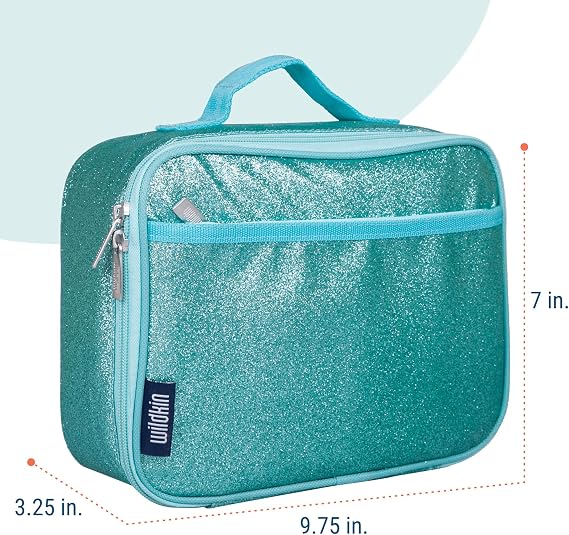 Wildkin Kids Insulated Lunch Box, Blue Glitter