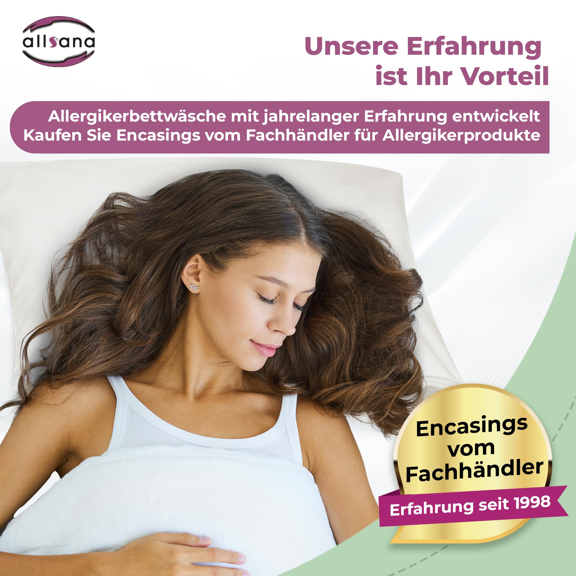 Allsana Allergiker Matratzenbezug 90x200x20 cm | Allergie Bettwäsche | Anti Milben Encasing | Milbenschutz für Hausstauballergiker | Zwischenbezug für die Matratze | Hohenstein Zertifiziert