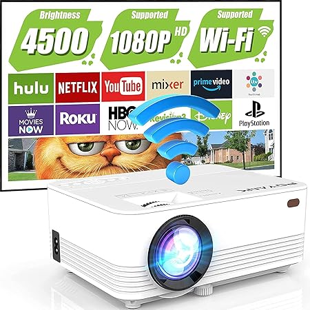 Wifiプロジェクター 4500lm Wifi接続可 スマホと直接に繋がり 交換ケーブル不要 スピーカーが二つ内蔵 パソコン スマホ タブレット Ps3 Ps4 Dvdプレイヤーなど接続可 ホームプロジェクター ホームシアター Amazon Co Jp