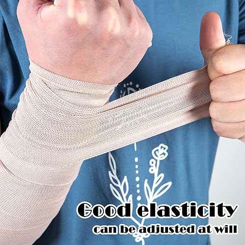 Miniatura 4 de OBTANIM 6 rollos de vendaje elástico con 12 clips adicionales, cinta elástica de compresión de 6 pulgadas x 15 pies para médicos, deportes