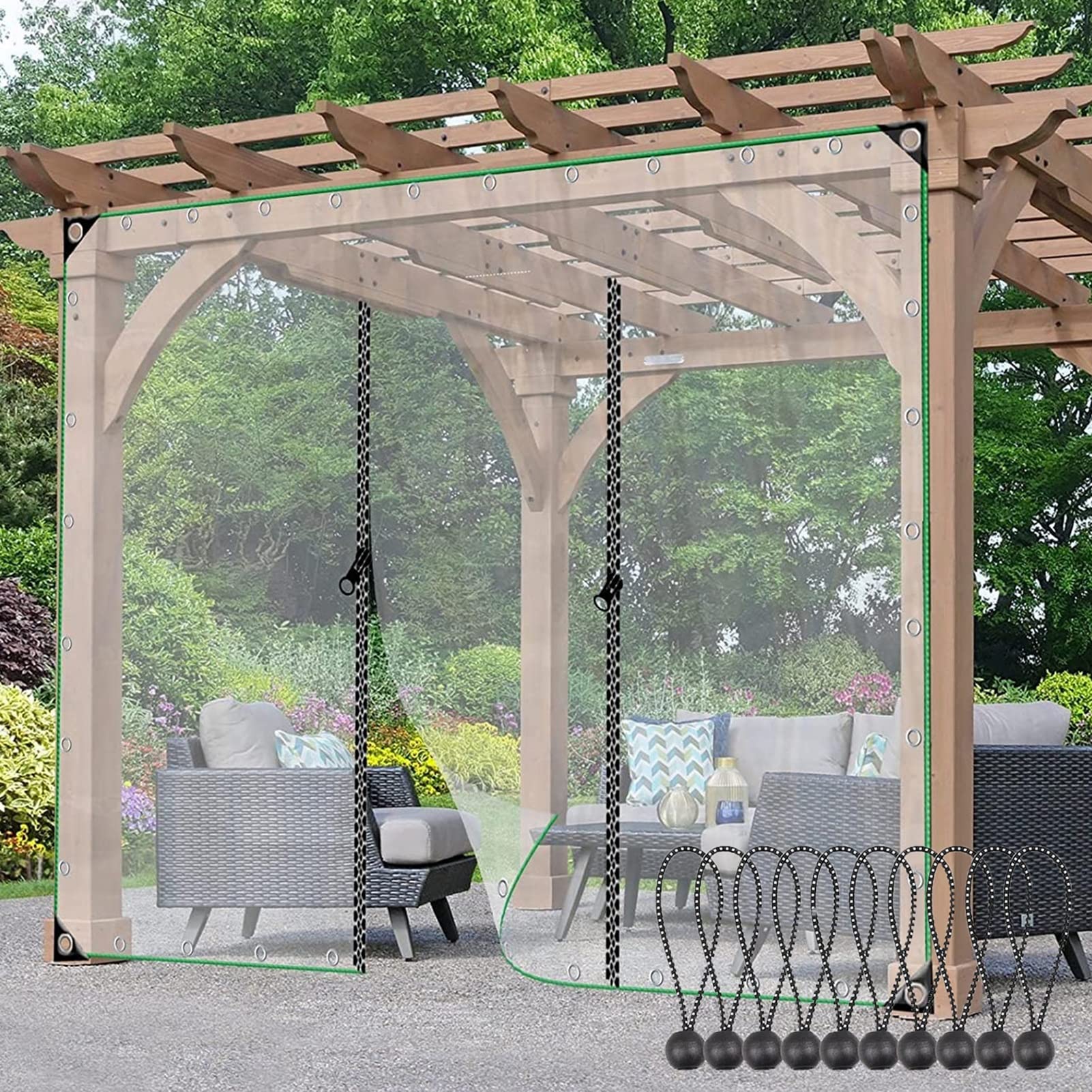 Bâche renforcée pour serre de jardin transparente et couverture de toit de terrasse pergola