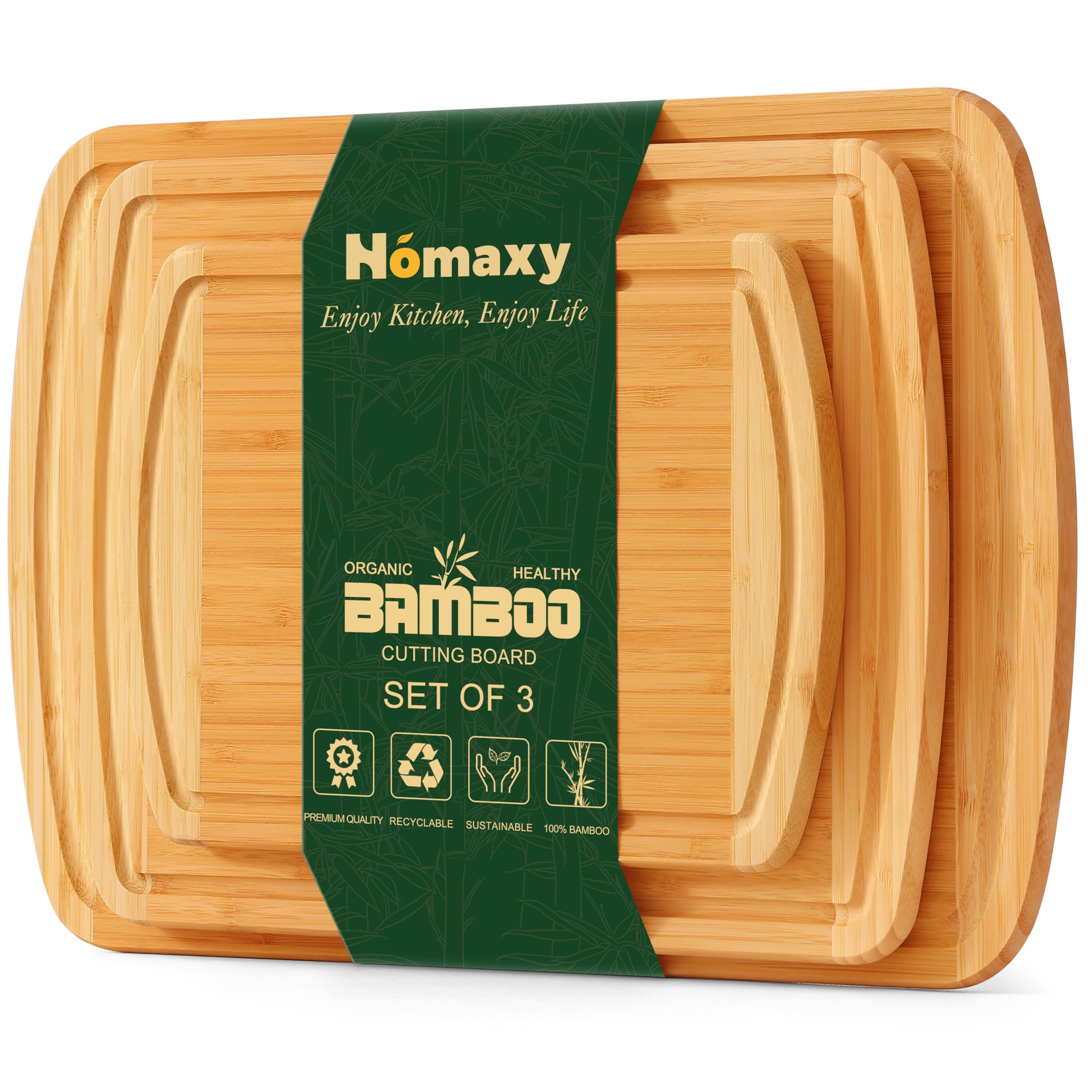 Planches à découper en bambou bicolore premium pour une cuisine élégante