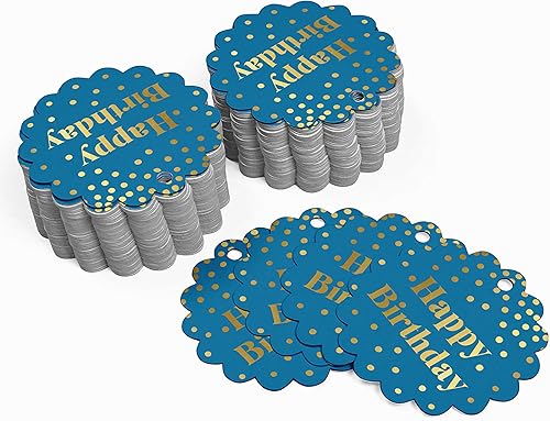 Miniatura 328 de Etiquetas colgantes para botellas de feliz cumpleaños, paquete de 100 unidades Blanco,Aqua Blue,Negro,Azul,Azul turquesa oscuro,Rosa