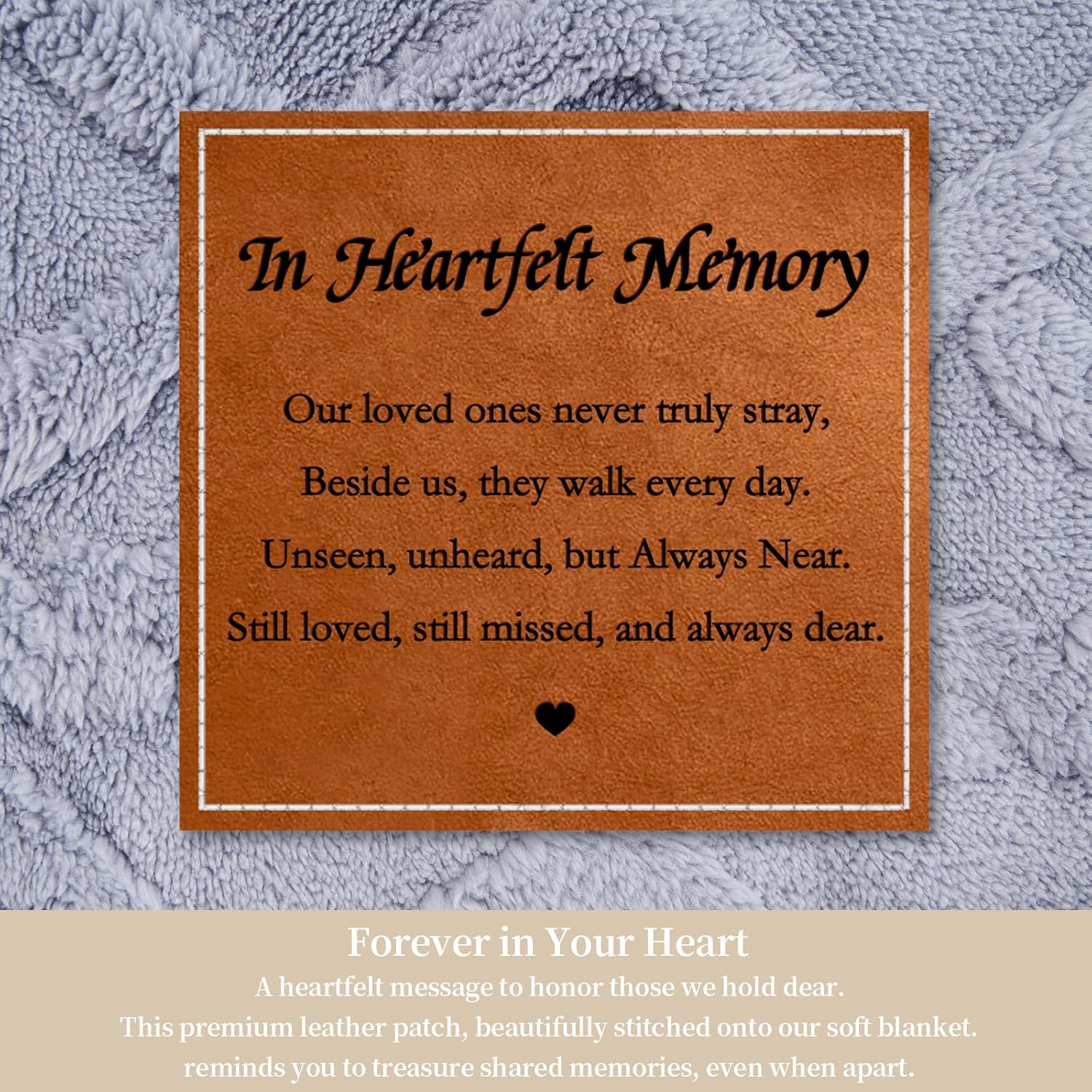 in Heartfelt Memory Blue Memorial Sympathy Blanket, Super Soft Throw for Grief, Unique Bereavement Gift for Loss of Loved One Mom Dad, Condolences Remembrance Gift Funeral (50”x60”) - Image 2