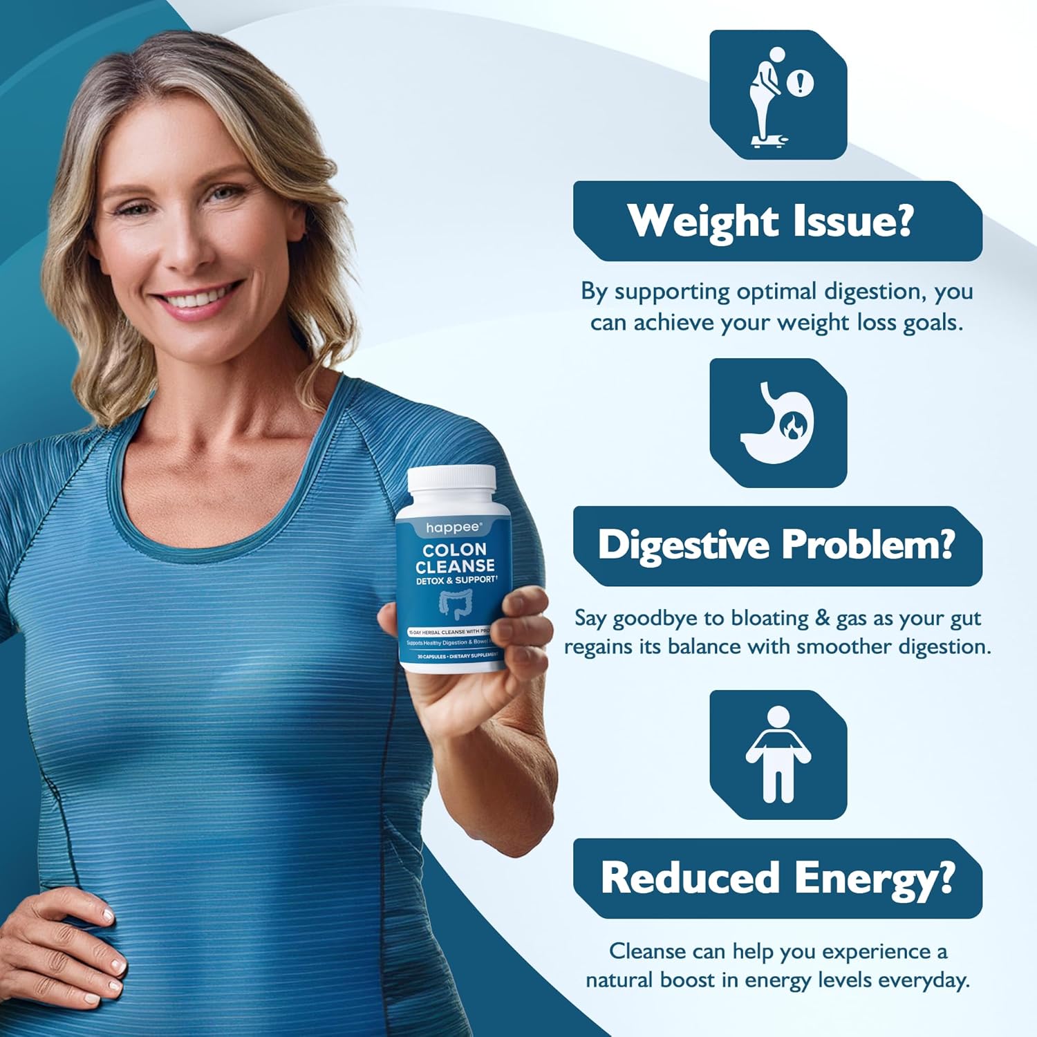 Happee Colon Cleanser &Amp; Detox For Weight Loss &Amp; Glp-1 Suppor...
