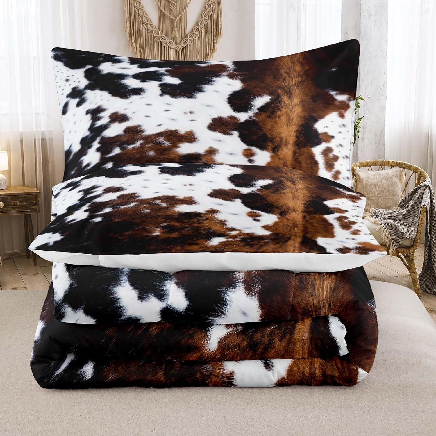 Tailor Shop Cow Print Bedding Set - King Size Cartoon Comforter Set for Kids Teens Boys Girls - 1 Comforter and 2 Pillowcases - Image 3