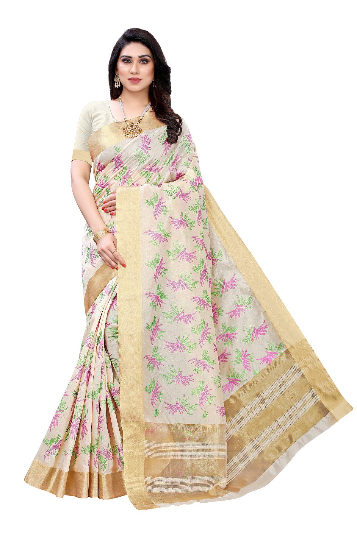Peegli SareeIndian Women's Cotton Polyester Silk Saree Woven Traditional Sari