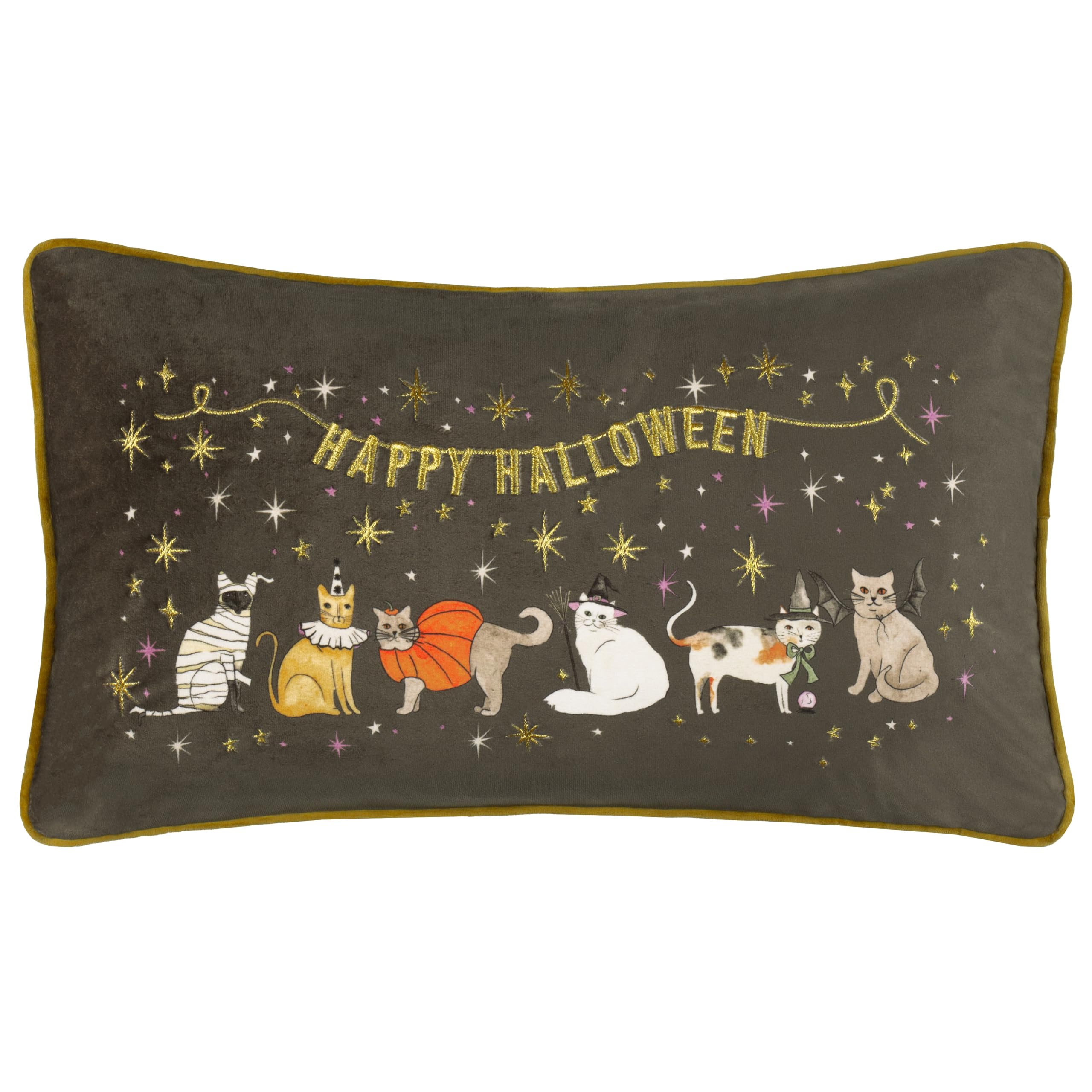 furn. Halloween Pawty Cushion Cover (Multicolour - 30x50cm)