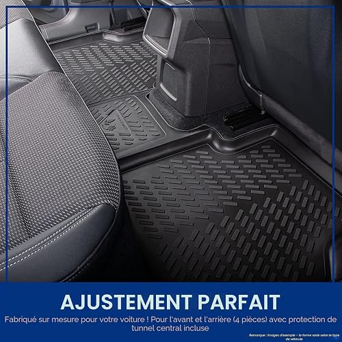ELMASLINE Lot de Tapis de Sol en Caoutchouc 3D pour Renault Zoe 2019-2026 à 2023, Bord Haut, Accessoires, Tapis de Sol - 4