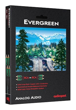 Audioquest Evergreen Stereo Cable with 4 RCA Connectors, 0.6 m