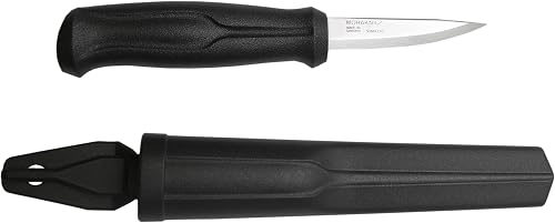 Morakniv Woodcarving Basic Sandvik Stainless Steel Wood Carving Knife With Sheath, 3 Inch