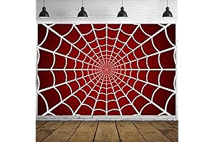 Spider Web Happy Birthday Banner Backdrop for Spiderman Party