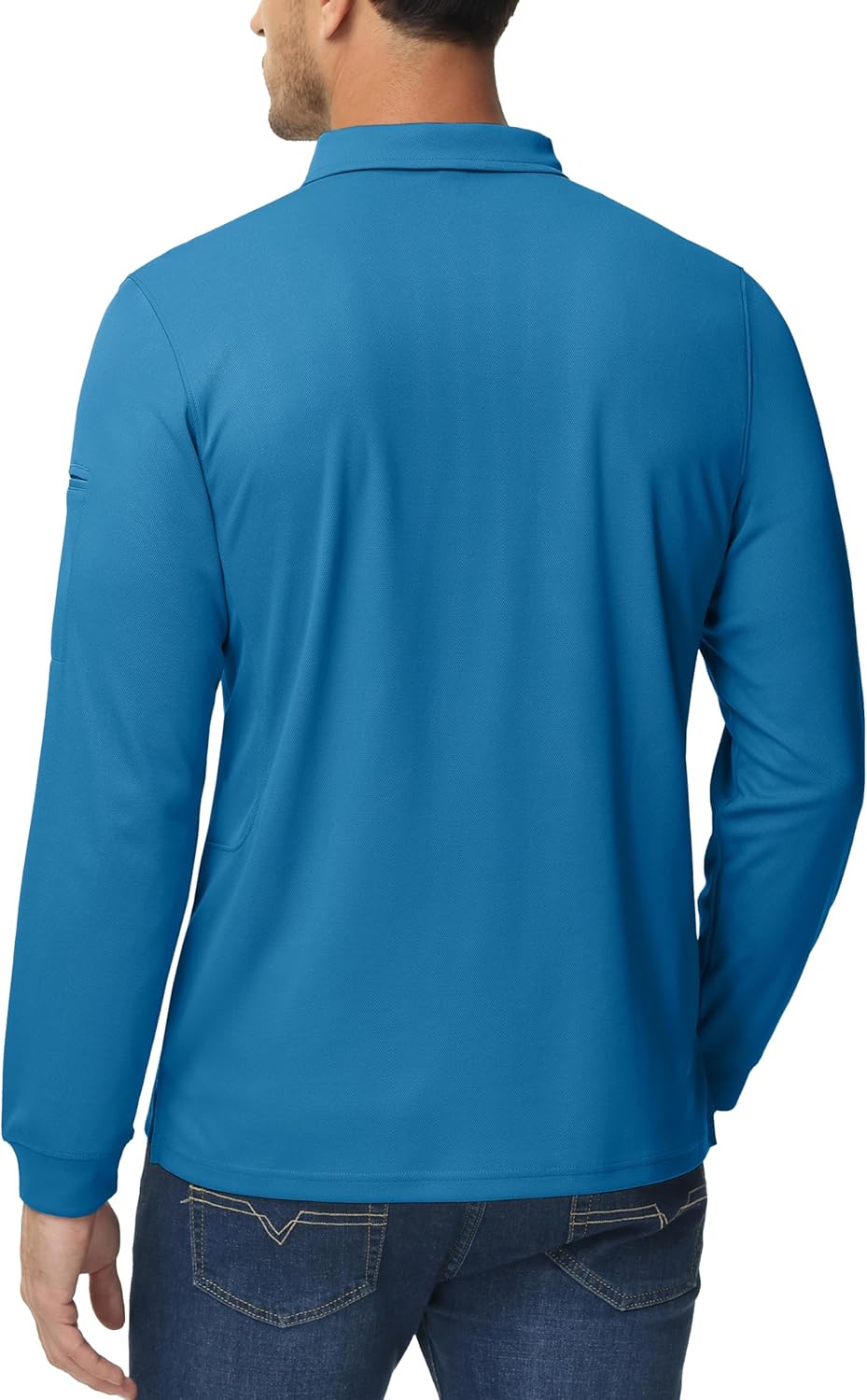 MAGCOMSEN Men's Polo Shirts 3 Button Quick Dry Performance Long Sleeve Tactical Shirts Pique Jersey Golf Shirt - Image 2