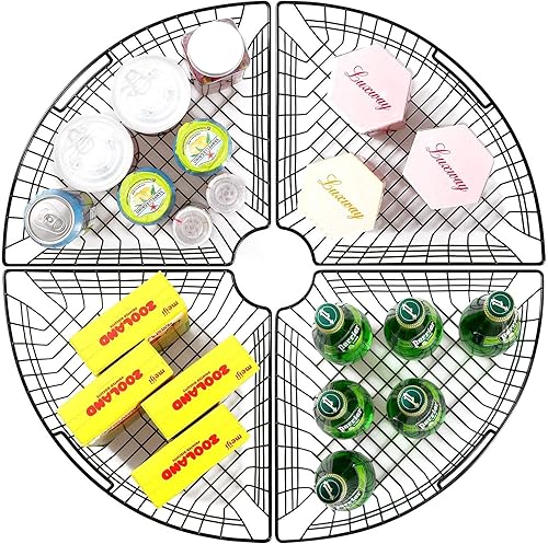 Miniatura 6 de Leeden Lazy Susan - Cesta organizadora para tocadiscos de 24 pulgadas de diámetro, 16.3 x 10.3 x 4 pulgadas (6 paquetes), organizador de