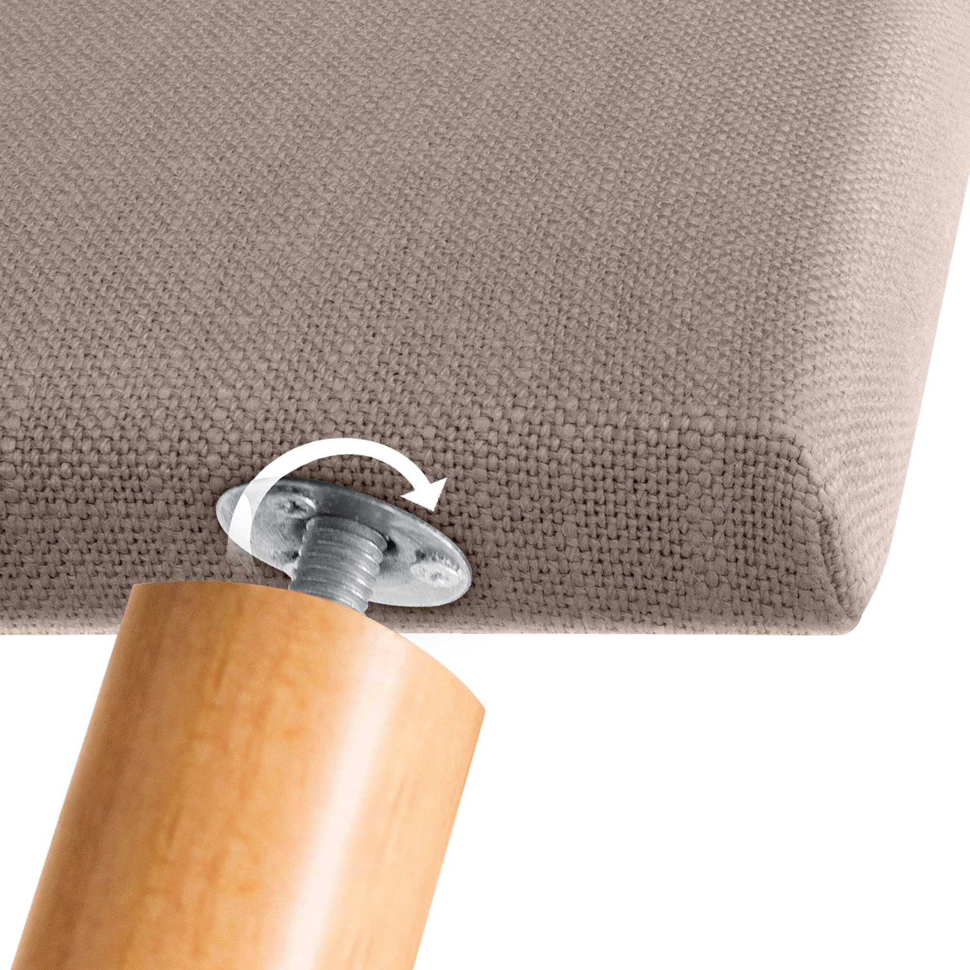 DHOME Tête de lit en Lin Naturel uni avec Pieds Tête de lit rembourrée Chambre à Coucher Moderne Top Trending (Terrain, 160x105cm avec Pieds (Lits 150/160))