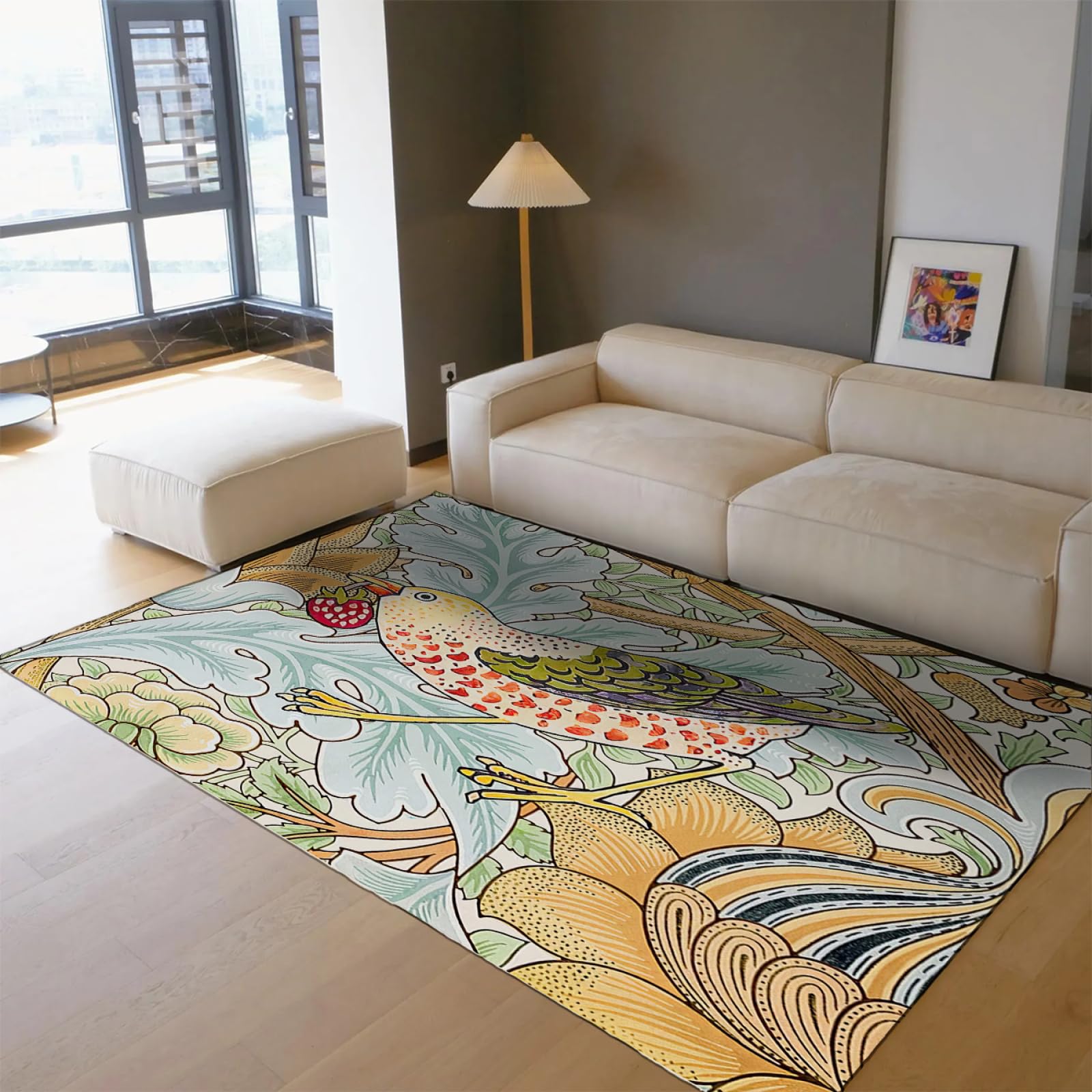 Luksusowe dywaniki estetyczne 60 x 90 cm – nadruk ptasiej truskawki duży dywan do salonu nowoczesny stylowy wystrój domu dywan antypoślizgowy dywanik podkład