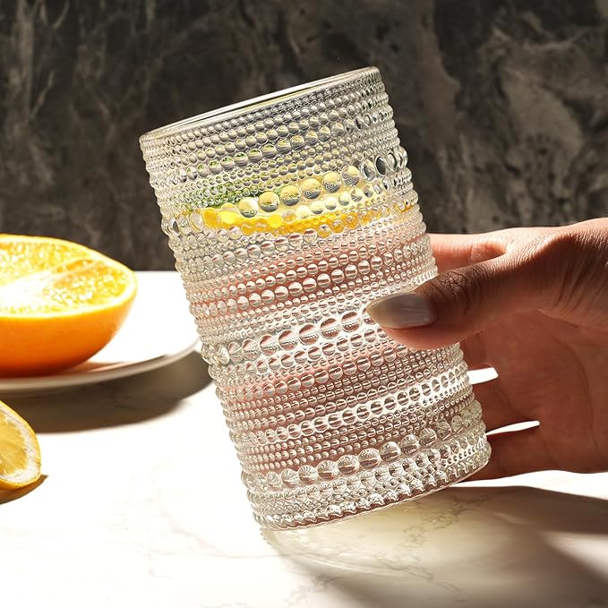 Set de 12 Vasos Moretoes Hobnail de 12 Oz, Diseño Vintage miniatura 8