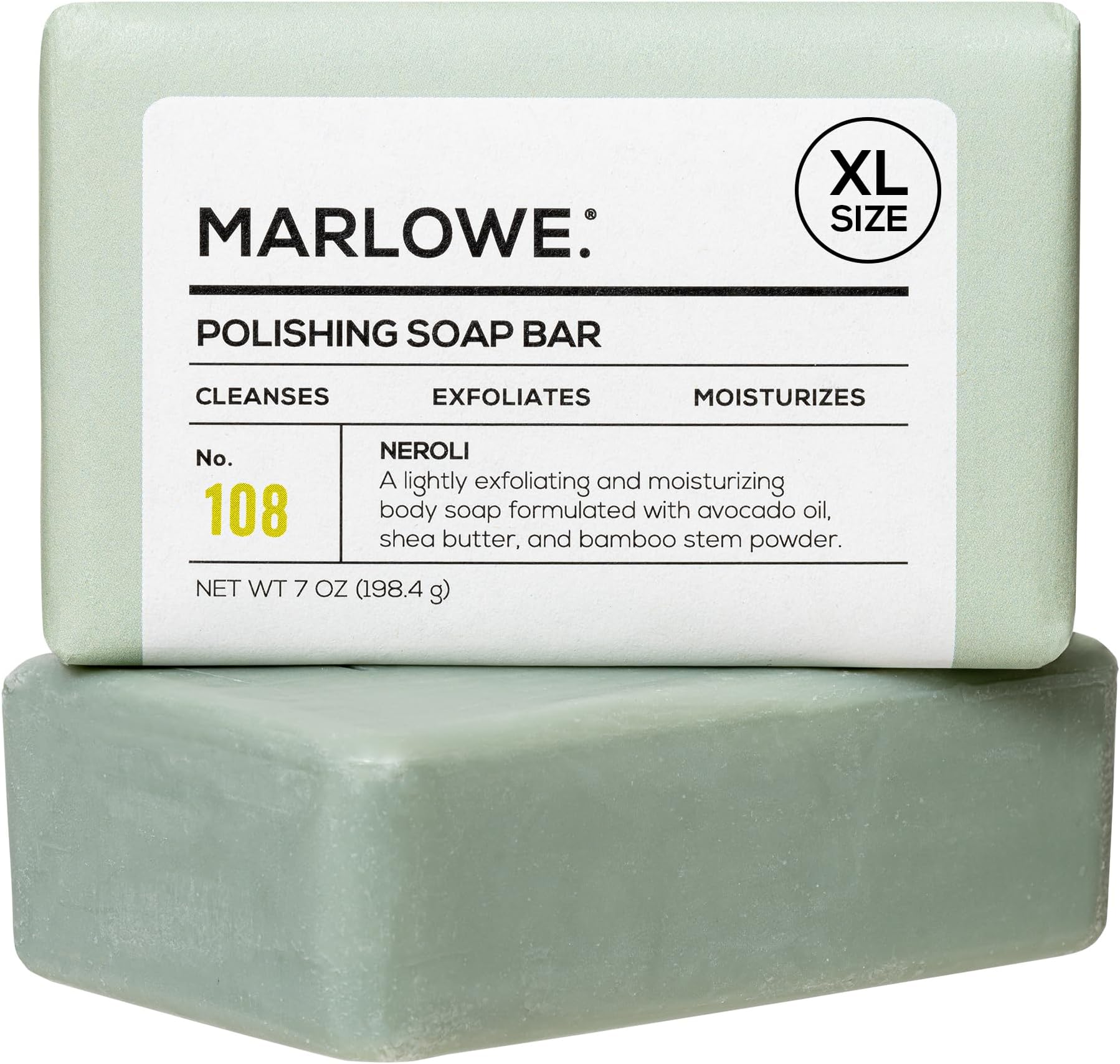 - No. 108 Lightly Exfoliating Soap Bar, 7oz, Polishing, Moisturizing & Cleansing Bar Soap for Men, Made with Natural Ingredients
