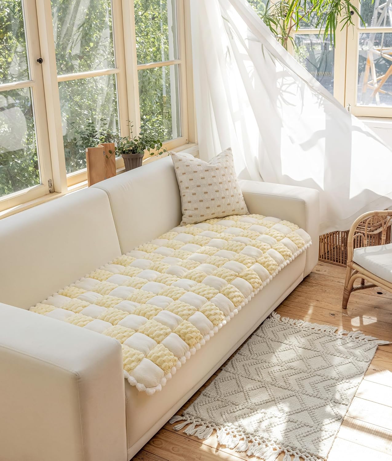 Dog Couch Cover Protector, Couch Cover for Dogs Washable Pet Bed Couch Cover, Pet Friendly Sofa Cover for Large Dogs (Yellow, 27.6x59.06 inch) 27.6x59.06 inch Yellow