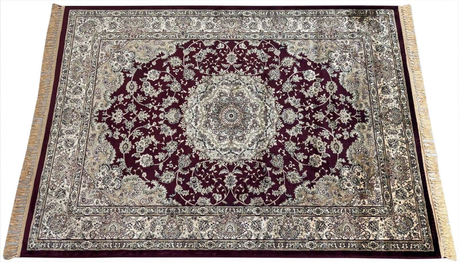 Kashmir Design - Tappeto orientale 150 x 210 cm, in viscosa lucida, marrone castagno M67M
