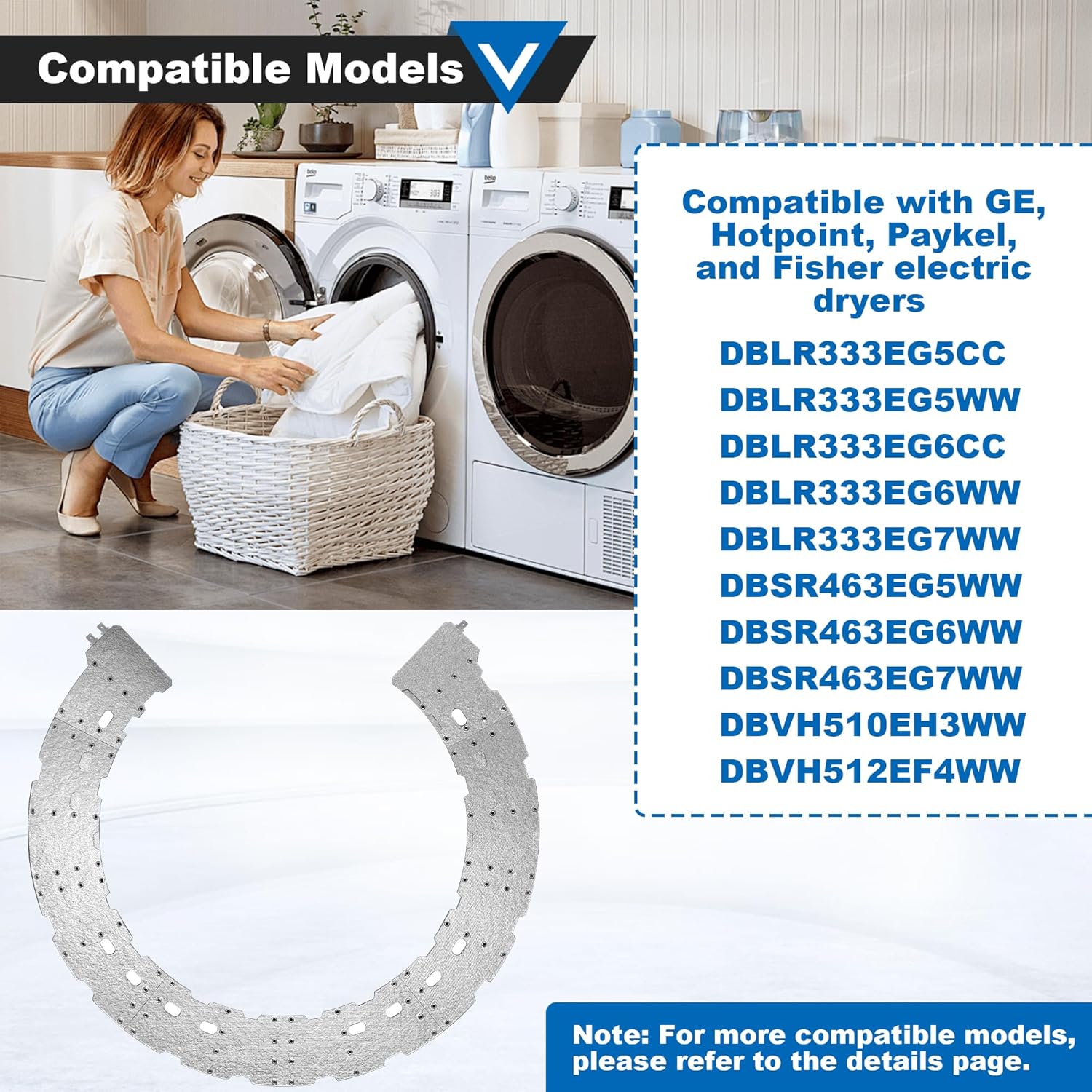 WE11M10001 Dryer Heating Element Replacement Parts GE Dryer Heating Element for GE Hotpoint Fisher Paykel Electric Dryers Laundry MICA Heater Repair Kit Replace 17380082