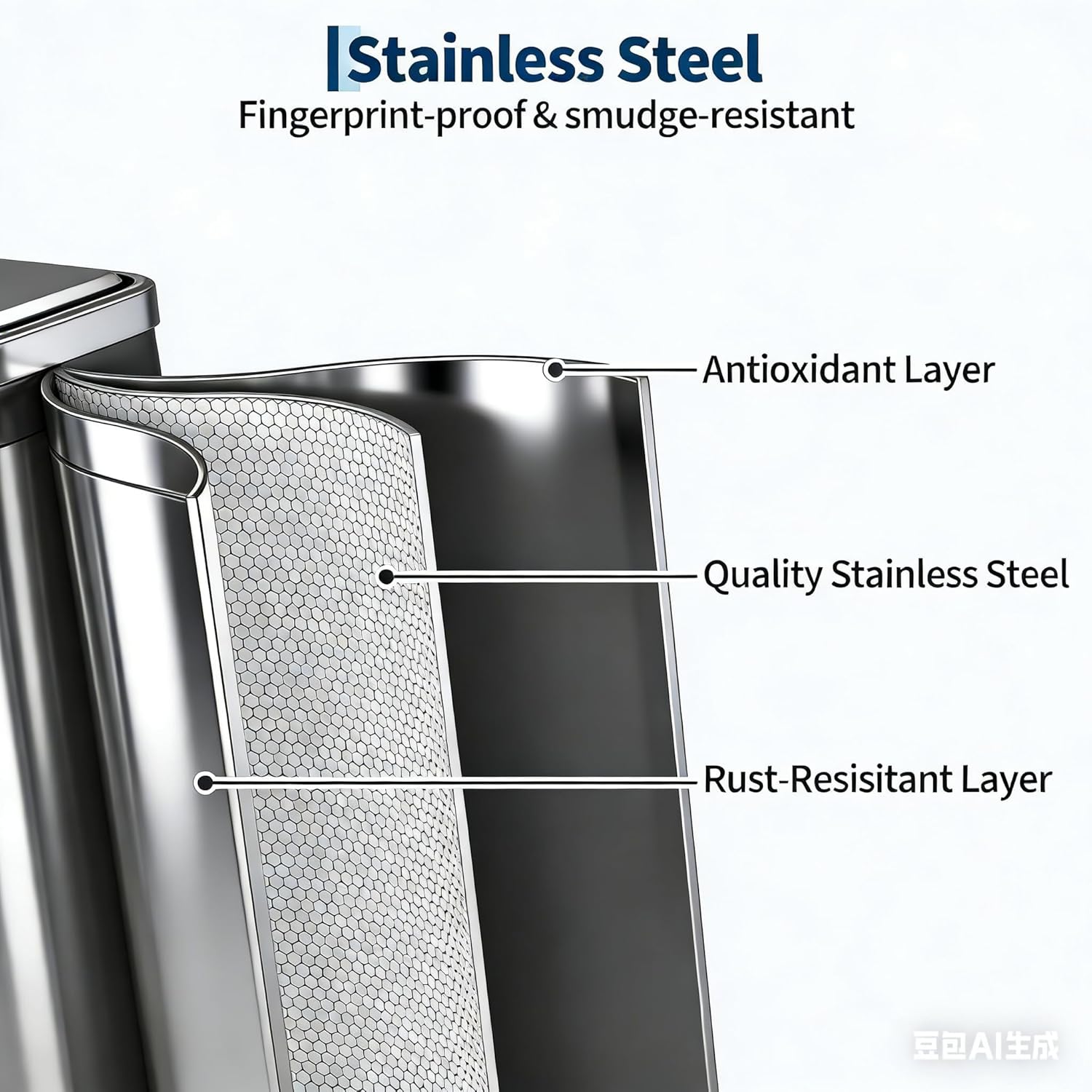 Kitchen Trash Can, 2×8 Gal (30L+30L) Garbage Can with Lid, Stainless Steel Trash Bin with 2 Removable Inner Buckets, Soft-Close Foot Pedal, Fingerprint-Resistant for Kitchen Home Office