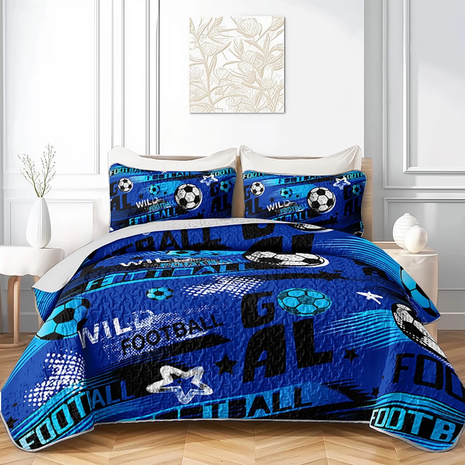 HOSIMA Bohemia Style Quilt Set King Size for Adults Bedroom Decor,Sun and Moon Boho Bedding All Season,Soft Lightweight Starry Sky Galaxy Celestial Bedding with 2 Pillowcases.