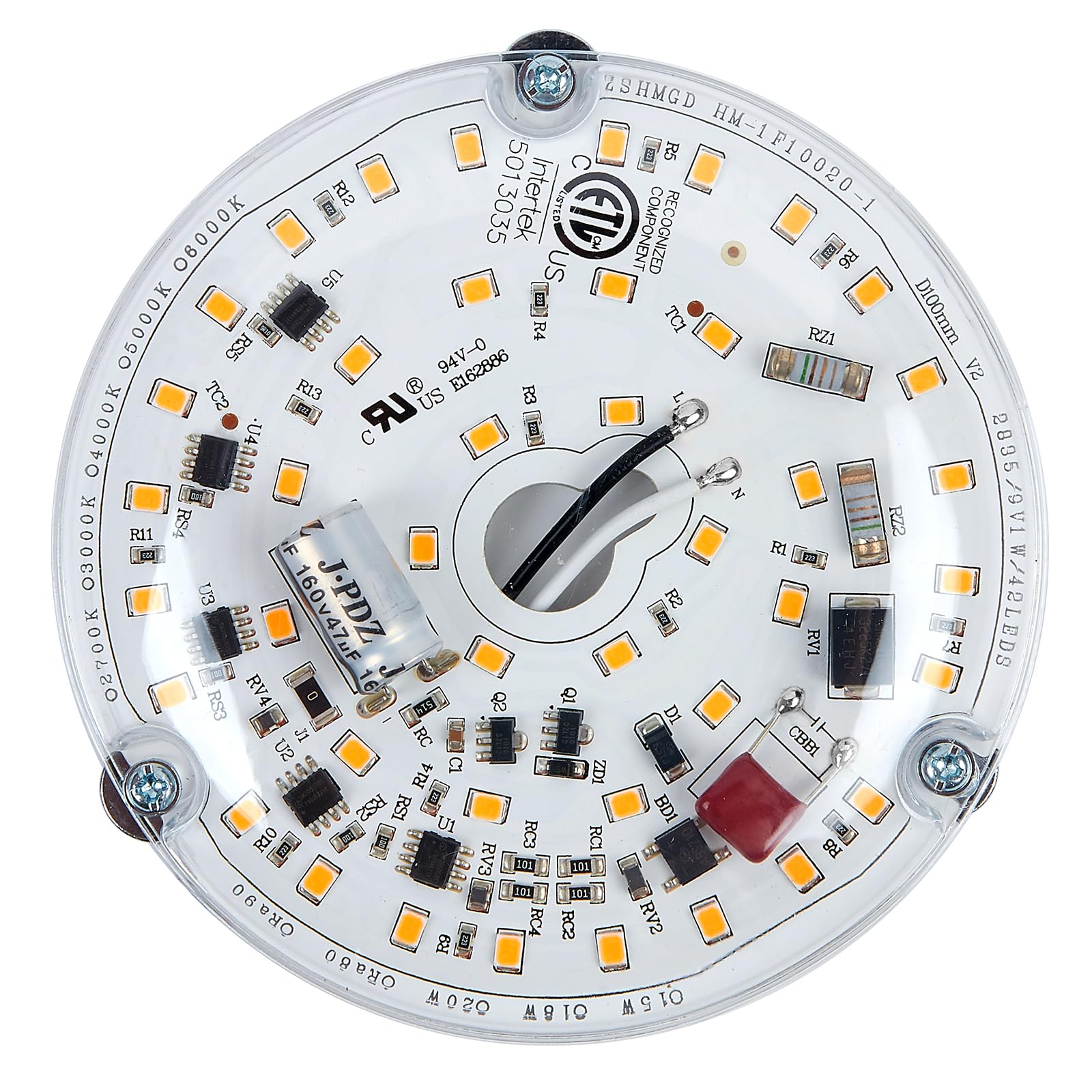 BeVisible N Glow - Kit de luces de repuesto de 3.93 pulgadas para ventilador de techo empotrado, panel de repuesto PCB 18W 3000K 6000K 1900LM 120V sin parpadeo CRI90 regulable (blanco cálido 3000K)