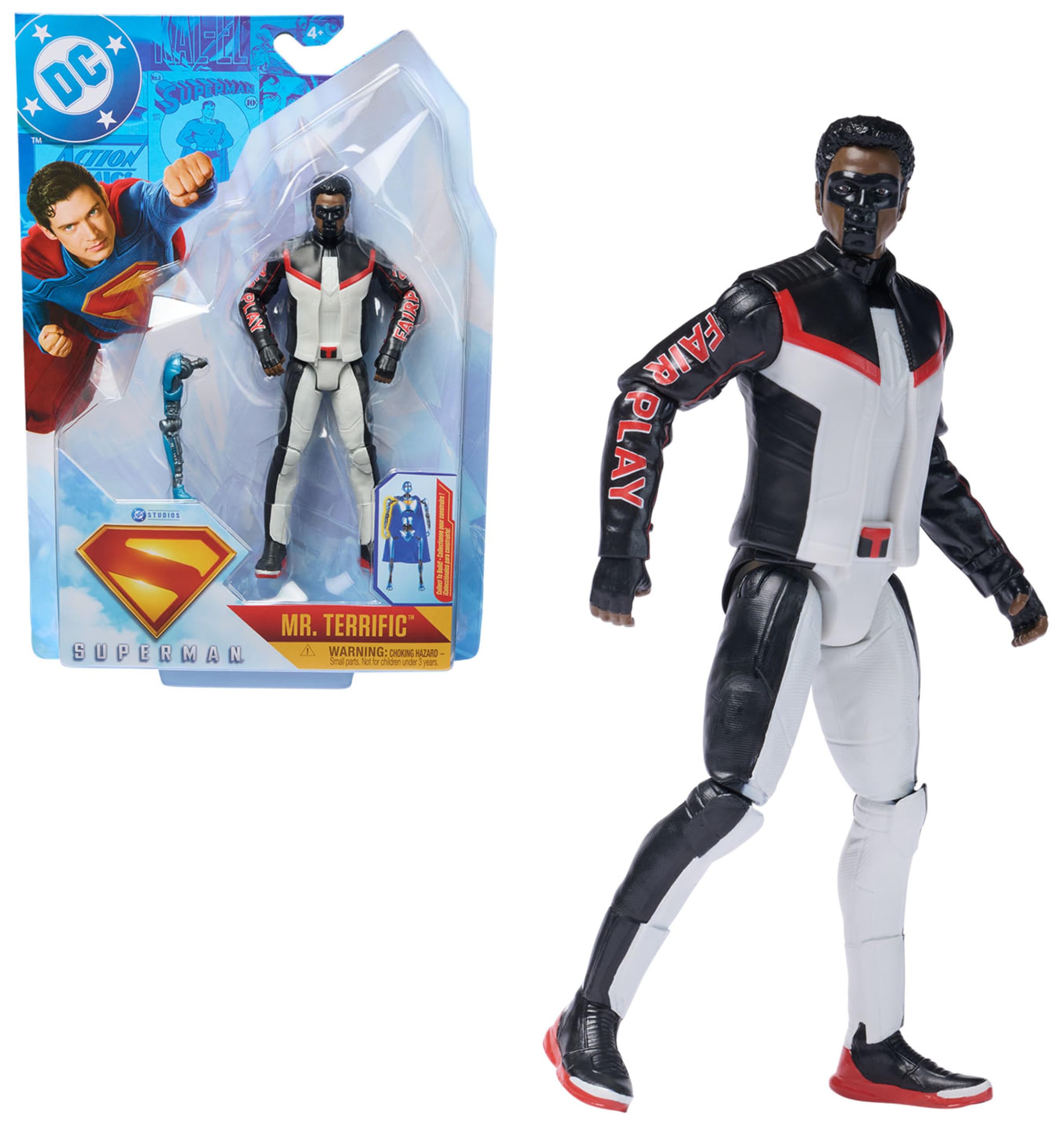 DC Comics, SUPERMAN, Mr Terrific, 15-cm Action Figure, Authentic SUPERMAN Movie Styling, Super Heroes Kids’ Toys For Boys and Girls Aged 4 and Up