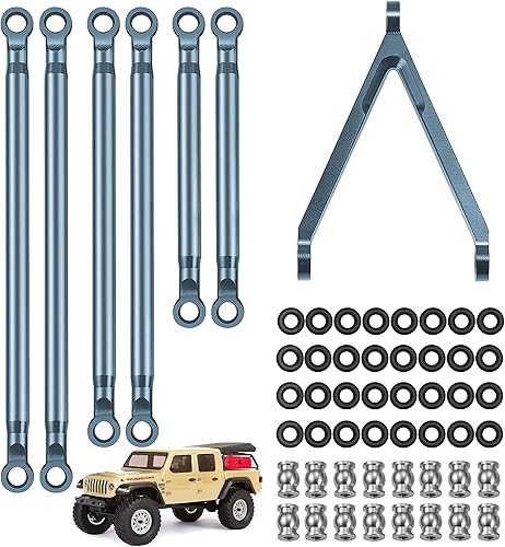 Maleonn Enlaces de suspensión de aleación de aluminio RC Varilla de enlace enlace de chasis para 124 RC Crawler Car SCX24 Enlaces Actualizaciones
