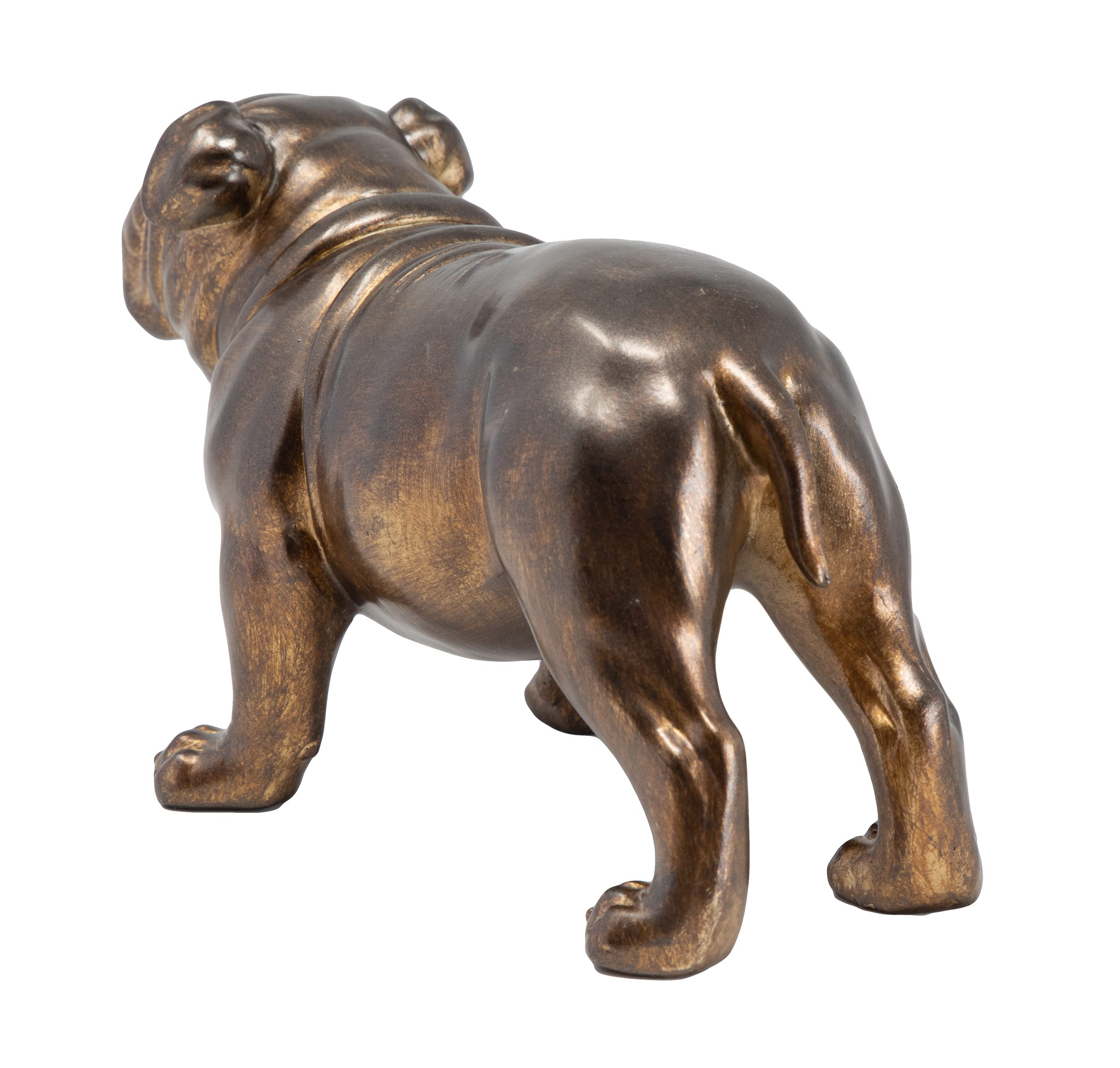 Sculpture en résine bronzée bouledogue britannique décoration classique chien debout finition bronze antique