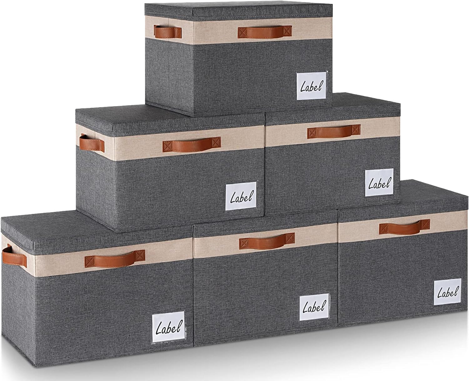GhvyenntteS Large Storage Bins with Lids (6Pack) Large