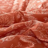 Vista 7 de EAVD - Juego de funda de edredón floral rosa estilo jardín tamaño matrimonial/Queen, suave, 100 % algodón, con 2 fundas de almohada, diseño floral