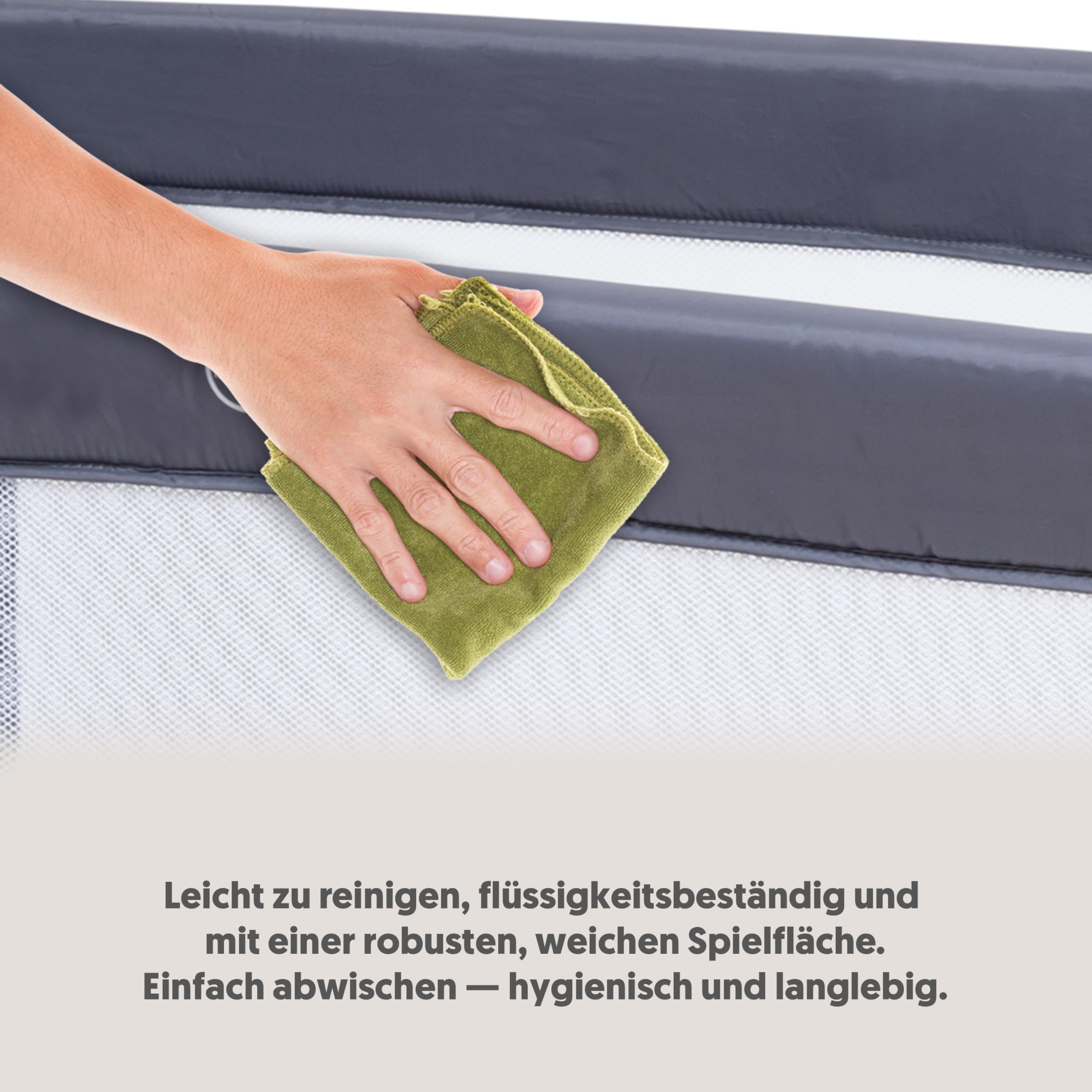 Interbaby Reisebett Baby klappbar mit Rollen & Tasche 120x60 cm (Grau)