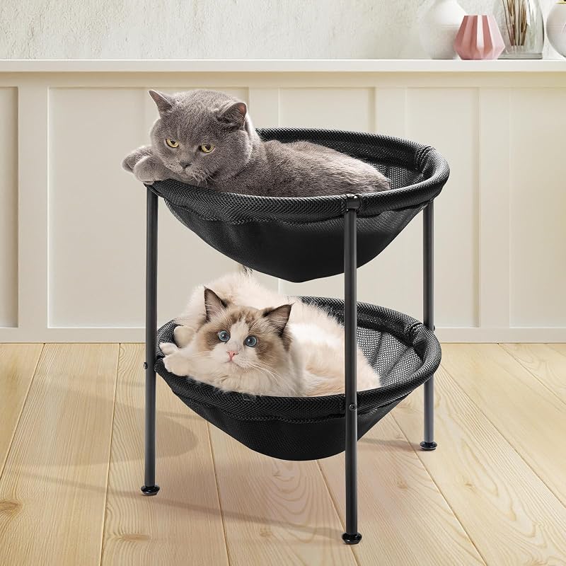 Rede Dupla para Gatos JUNSPOW com 2 Andares e Tecido Respirável, A36