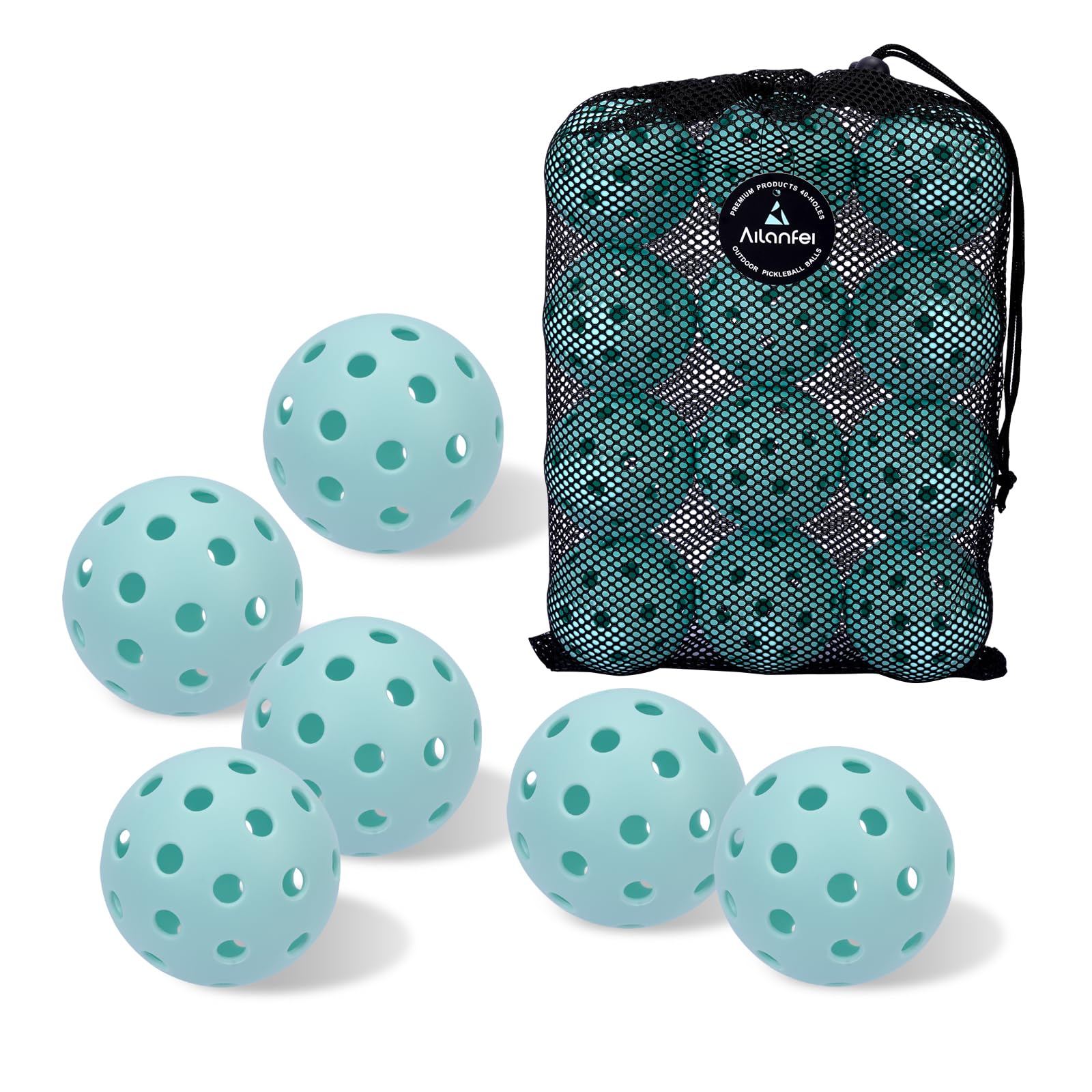 Pickleball Balls 6 Pack | 12 Pack- 40 Holes Outdoor Pickleball with Bag, Perfectly Balanced, High Bounce, Crack-Resistance，USAPA Standard - Multiple Colors