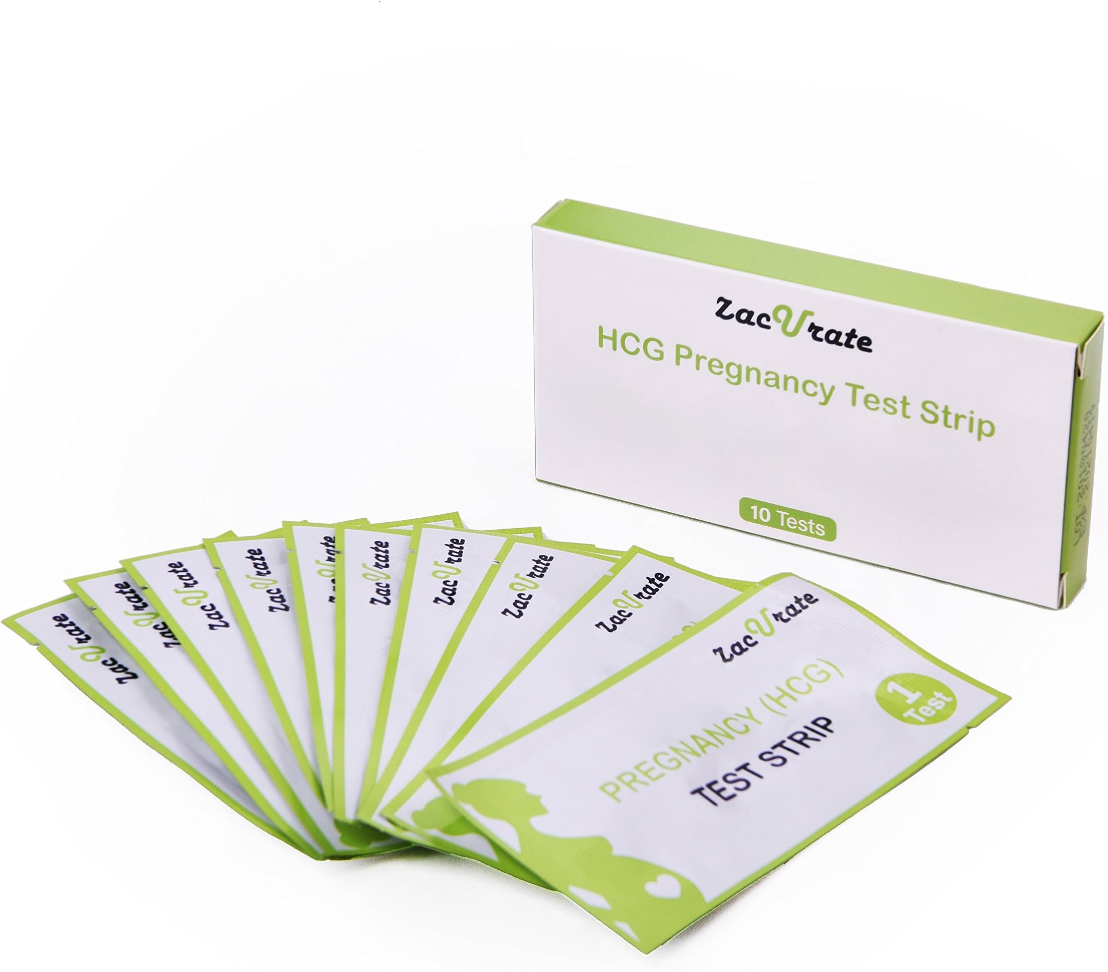 Zacurate Pregnancy Family Planning Home Test Kit, 1 Month Supply (10 HCG Strips)