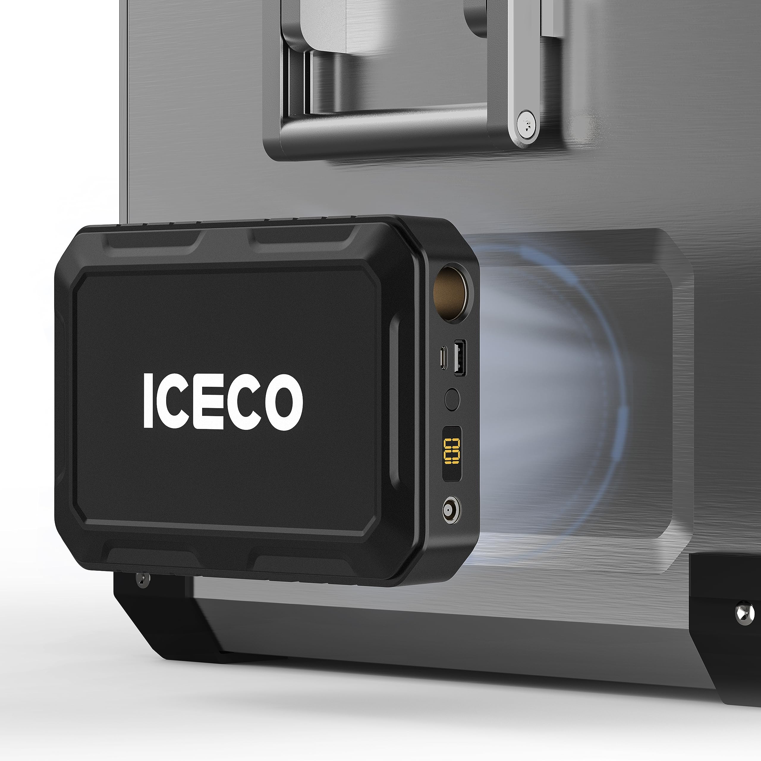 ICECO 55L 12v Refrigerator Dual Zone Bluetooth Controlled Portable Freezer, with SECOP Compressor, DC 12/24V, AC 110-240V, for Truck, RV and Home, -4?~68?, With Magnetic Battery