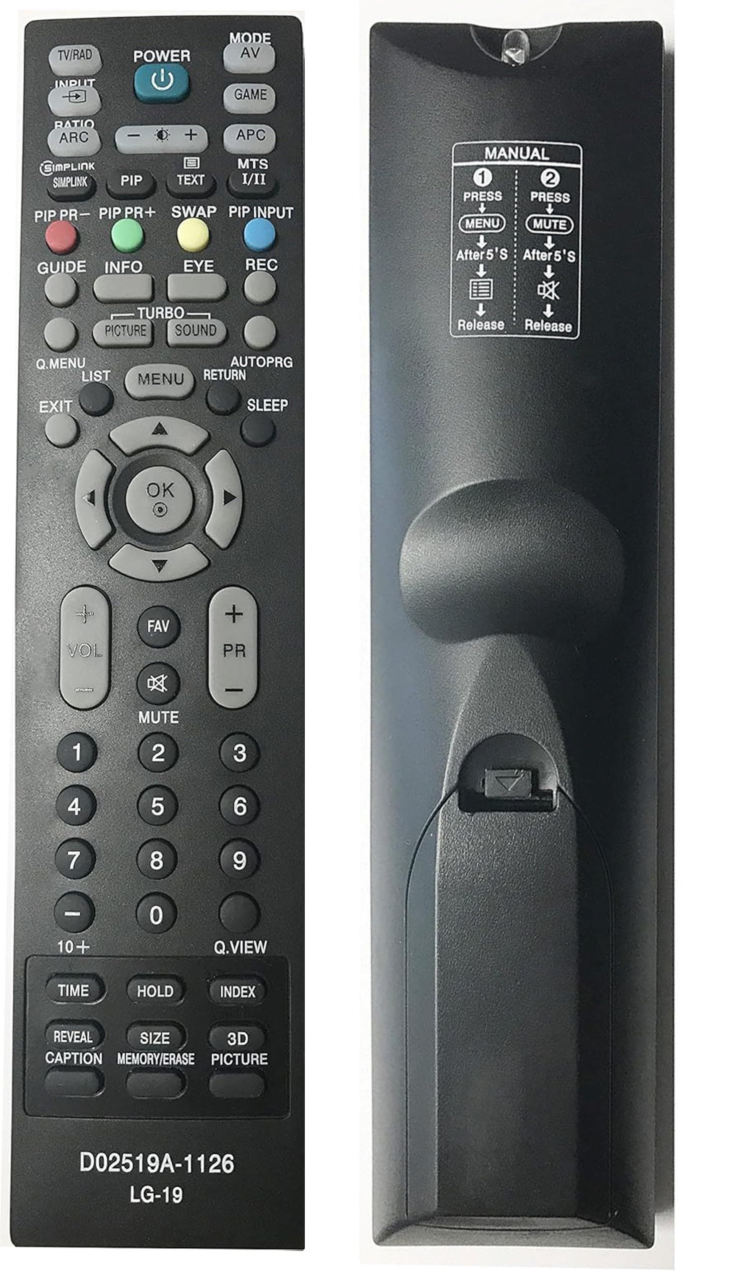 Universal Remote Control Replacement for LG Zenith MKJ61841701 AKB33871403 and Almost All LG Smart LCD LED HDTV TV