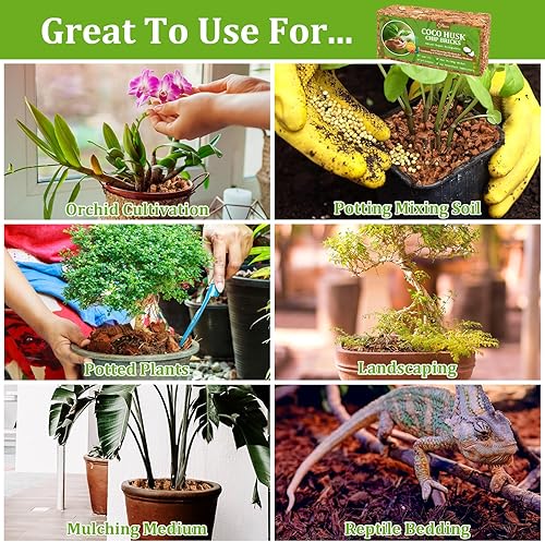 Miniatura 33 de Riare Paquete de 2 sustratos de chips de coco para plantas, 2.2 libras, ladrillo de cáscara de coco 100% orgánico con baja EC y pH equilibrado