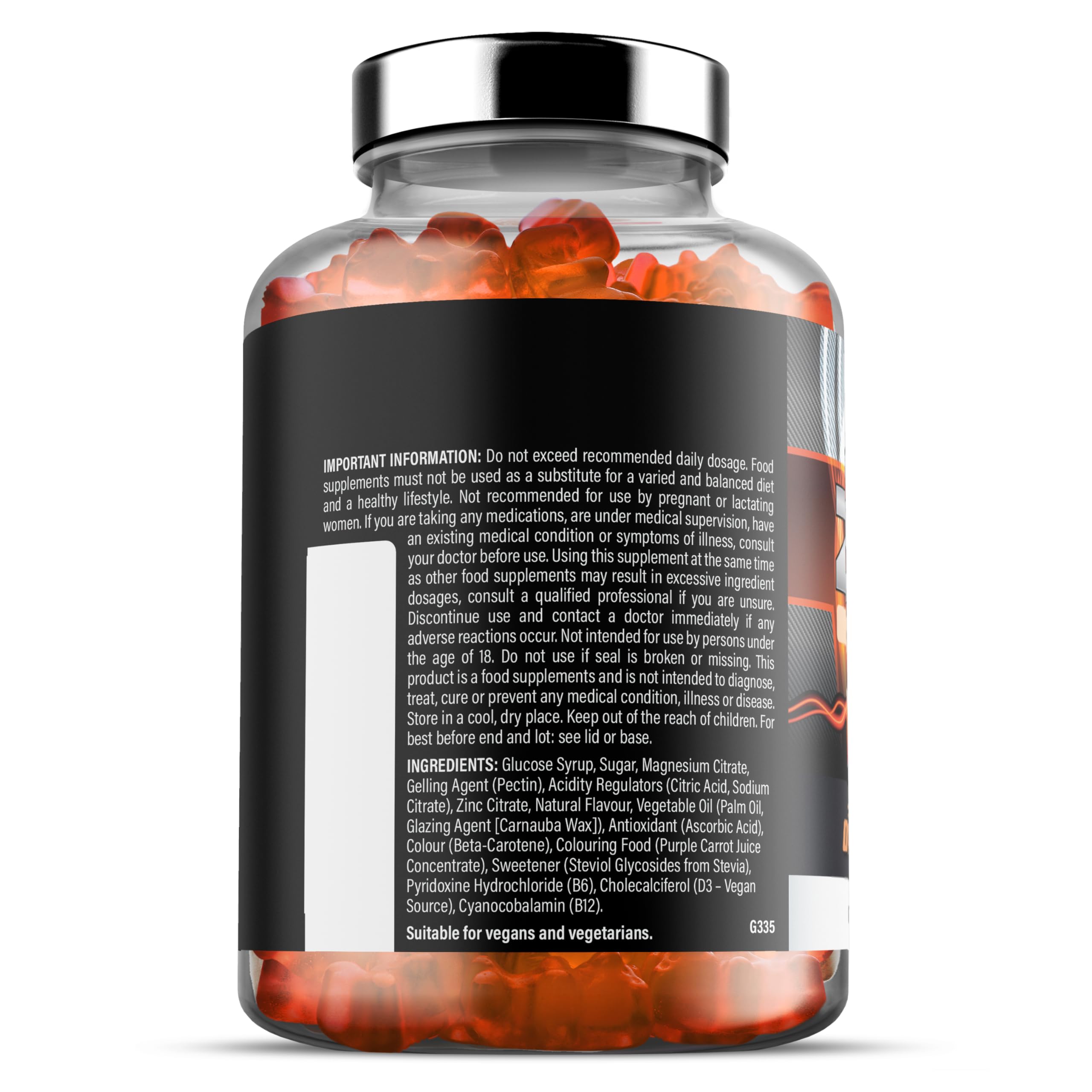 ZM6 Zinc Magnesium Gummies – 100 gummies véganes goût orange – Complément zinc et magnésium citrate pour hommes et femmes (Lot de 2)