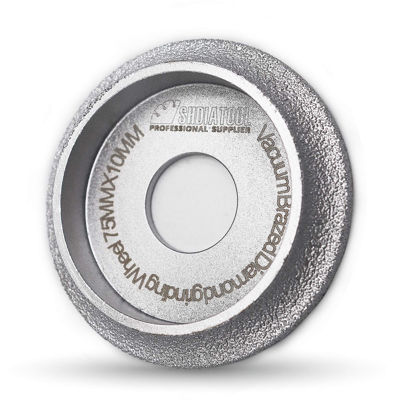 SHDIATOOL 3 Inch/75mm Profile Hand Diamond Wheel Height 10mm Demi-bullnose Edge Grinding for Stone Marble Granite Rock