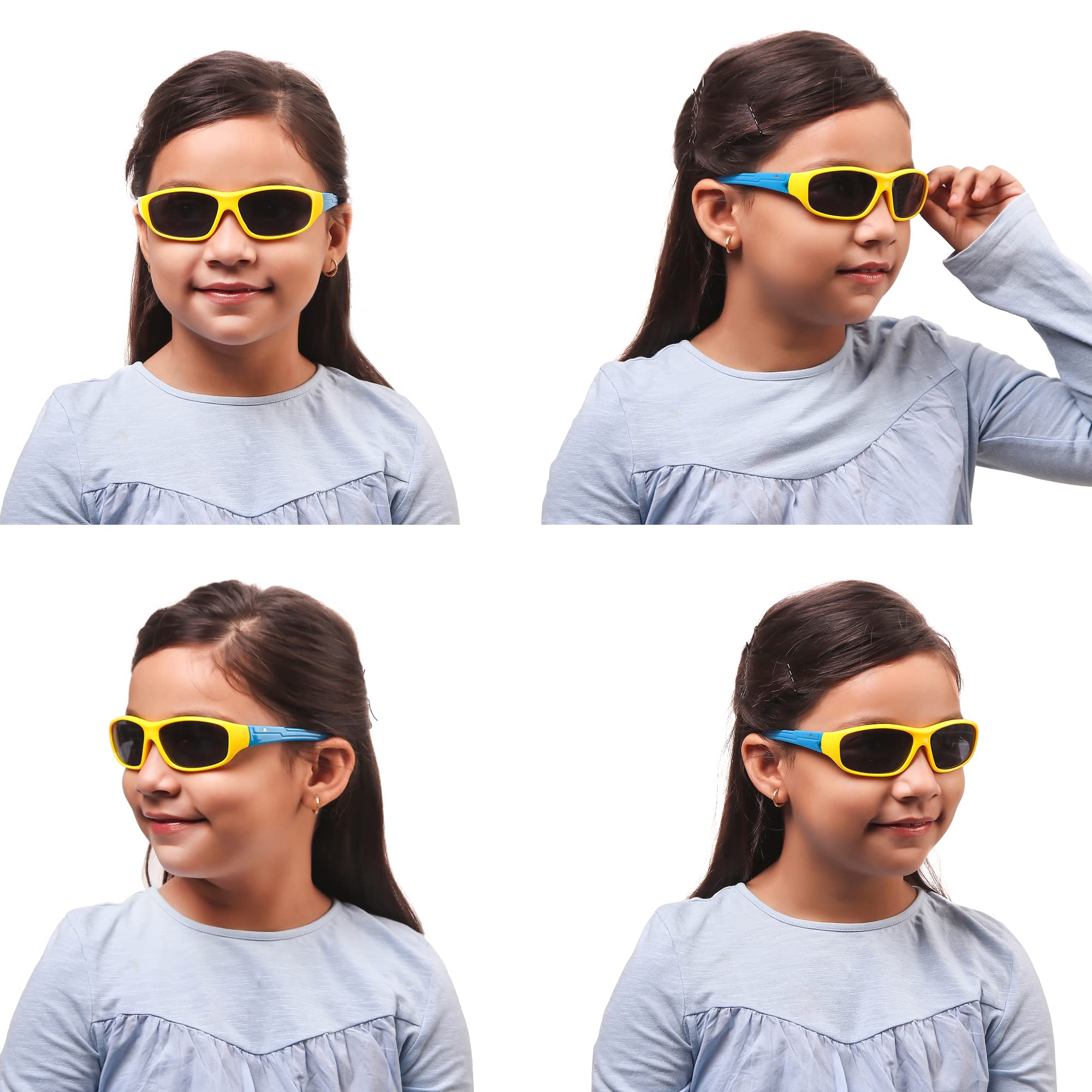 ROZIOR Unisex Child Kid'S Sports Polarization Sunglasses Yellow Frame, Yellow Lens (Small) - Pack Of 1 - Image 5 thumbnail