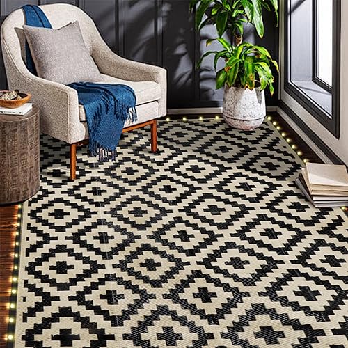 Miniatura 168 de SAND MINE - Alfombras reversibles, alfombra de pajillas de plástico, alfombra de área moderna, alfombra grande para suelo y exteriores, vehículos