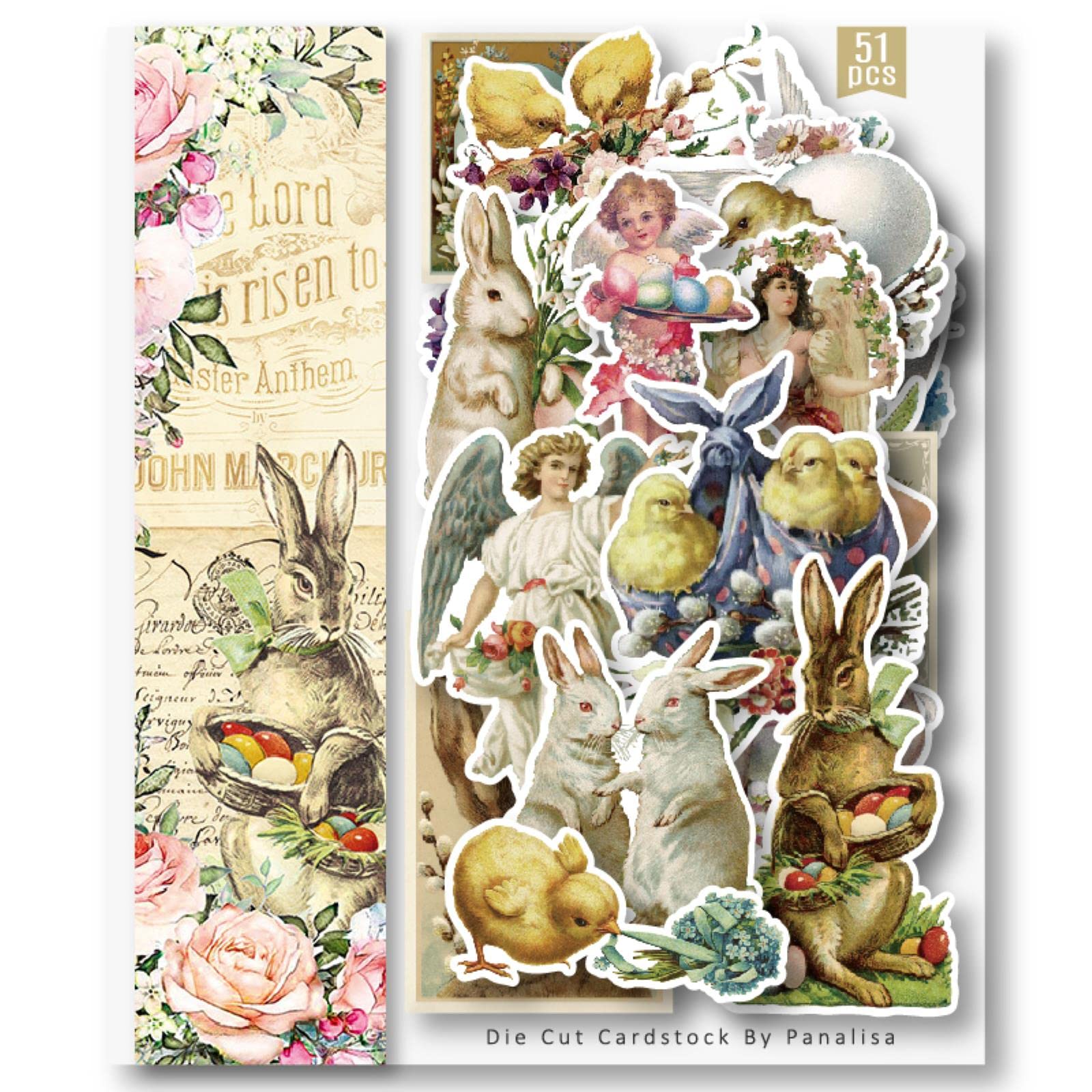 Fustelle Taglio Uovo Di Pasqua E Coniglio - Stampo In Acciaio Per Scrapbook E Biglietti Fai Da Te, 6,2x6,2 Cm, Argento