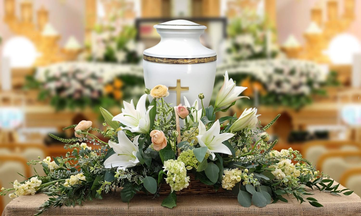 Urns for Human Ashes Cross Cremation Urns for Adult Funeral Memorial Burial Keepsake Urn for Male & Female Large up to 220 Lbs