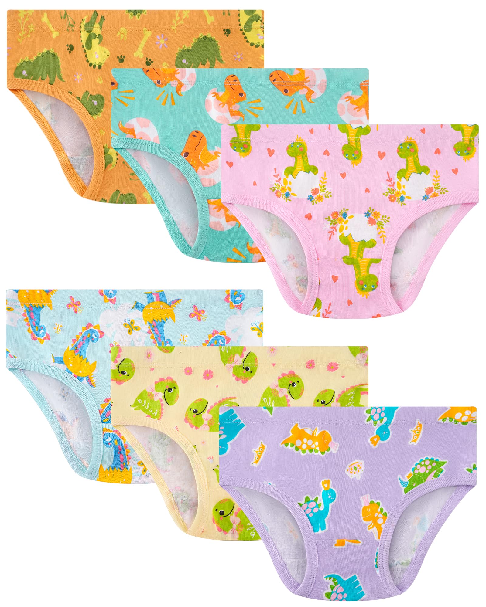 Girls Underwear 100% Cotton Panties, 6-Pack, Soft &amp; Tagless,18M-12Y