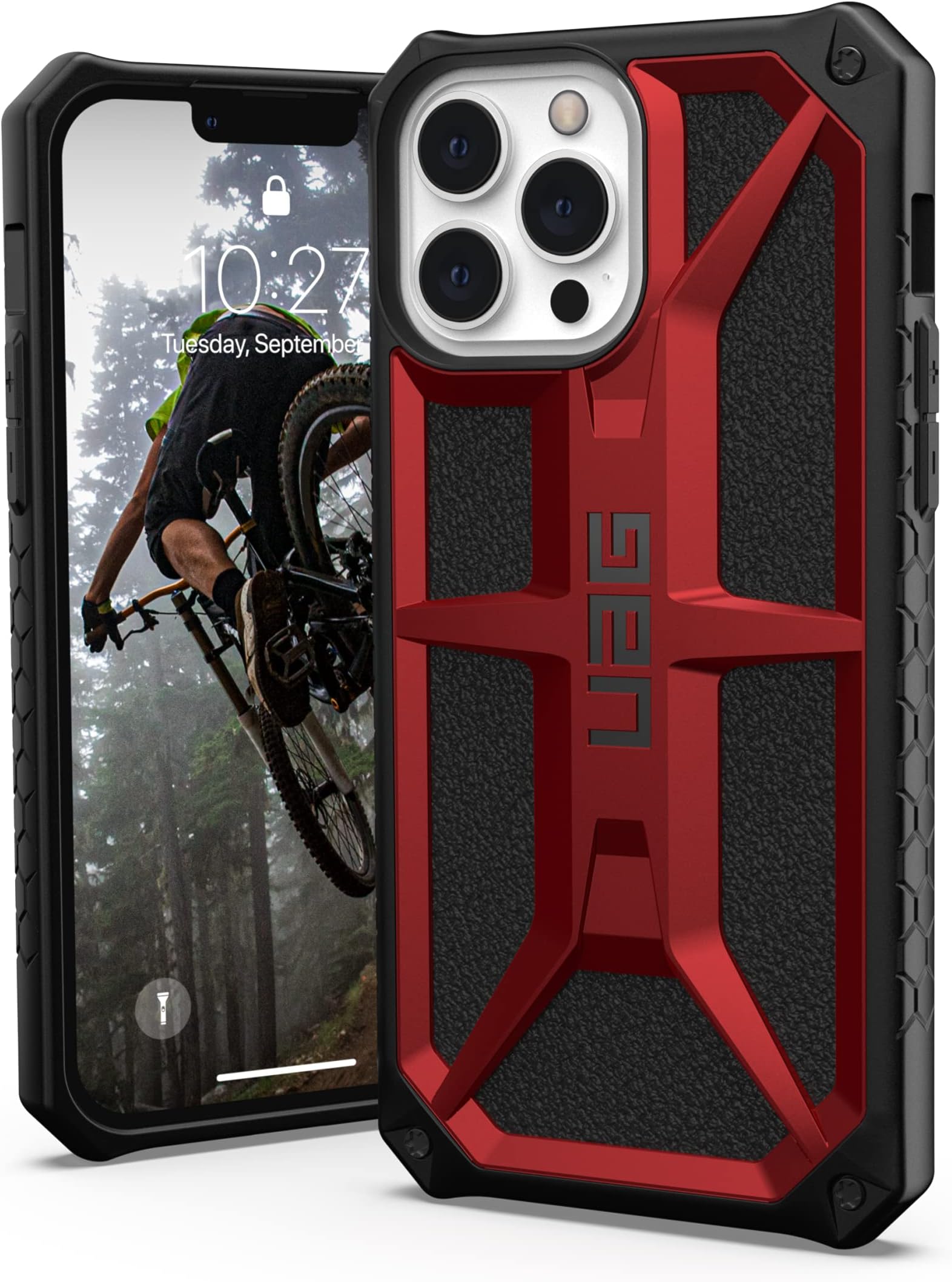 URBAN ARMOR GEAR UAG Designed for iPhone 13 Pro Max Case Red Crimson Rugged Lightweight Slim Shockproof Premium Monarch Protective Cover, [6.7 inch Screen]