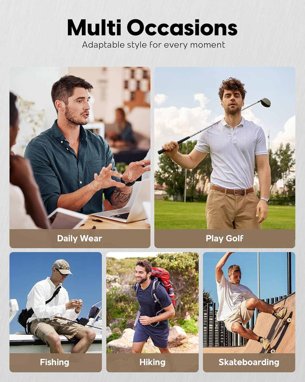 maamgic Men's 5/7 Inch Casual Classic Fit Shorts with Multi-Pocket Quick Dry Sports Shorts - Image 2